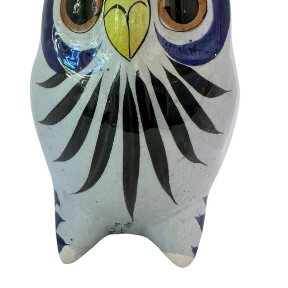 Mexican Tonala Pottery Owl Figurine – Handcrafted & Signed CAT 124 - Picture 9 of 12